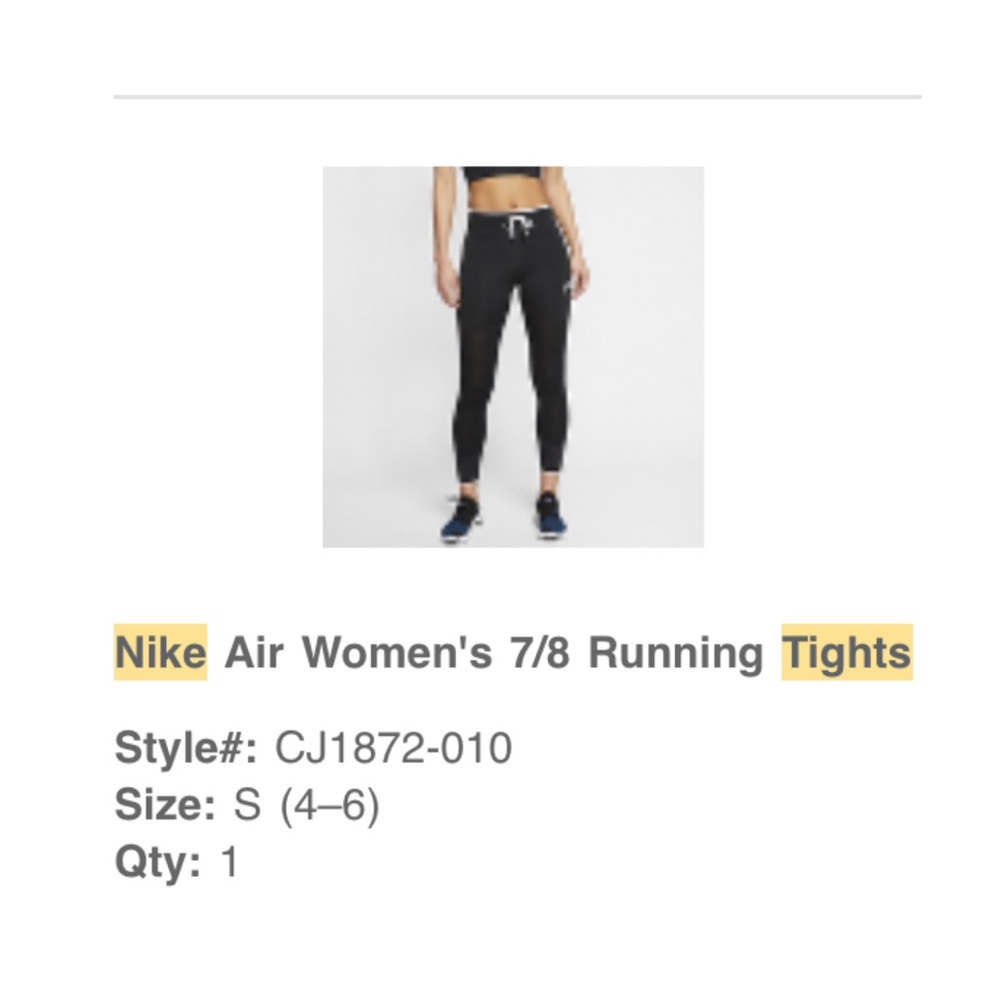 Nike Dri Fit Leggings Size Small All Black